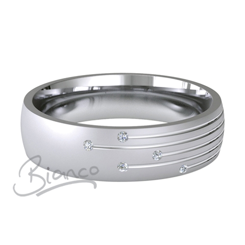 Patterned Designer White Gold Wedding Ring - Motum
